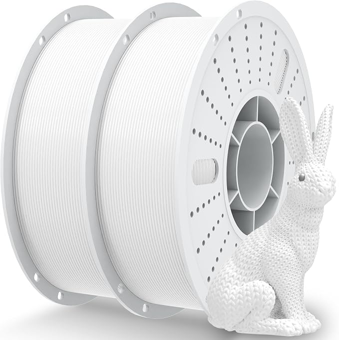 PINBALL PETG 3D Printer Filament 1.75mm High Precision Durable Moisture-Proof Strong Filament Mith Better Flow Dimensional Accuracy +/- 0.02mm Suitable for Most FDM 3D Printers 2 Kilograms White