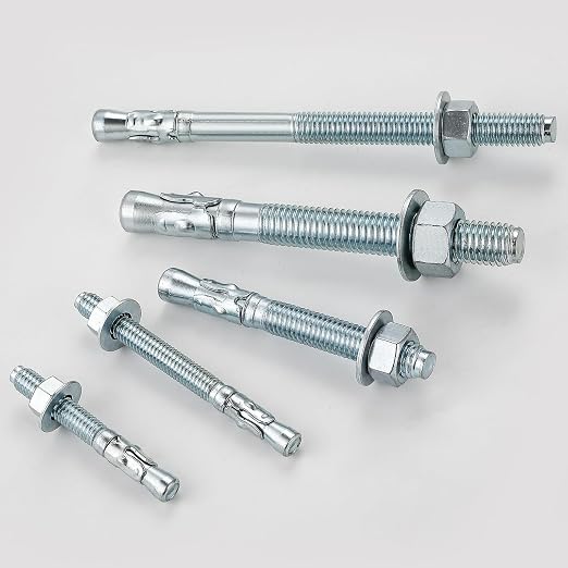 Wensilon 1/2x5-1/2" 50Pcs Inch Standard Fasteners for Heavy-Duty Zinc Wedge Anchors for Cement and Concrete