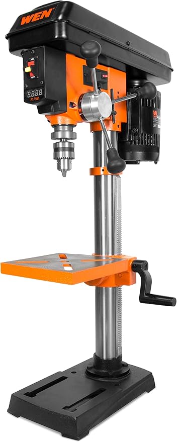 WEN 4212T 5-Amp 10-Inch Variable Speed Cast Iron Benchtop Drill Press Bundle with 3.25-Inch Cross Vise