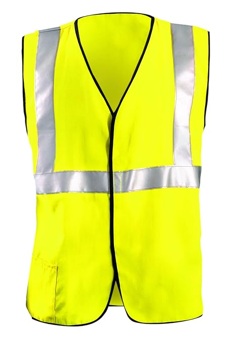 Occunomix LUX-HRC2FR-Y3X Classic Flame Resistant Single Stripe Solid Vest, HRC2, 3X-Large, Yellow