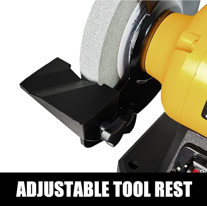 Woodskil 6 Inch Variable Speed Bench Grinder, 2000–3400 RPM Adjustable Speed, 2.5A Motor, Dual Grinding Wheels 36 & 60 Grit, Adjustable Tool Rest, Eye Shield for Sharpening Knives, Tools, Metal