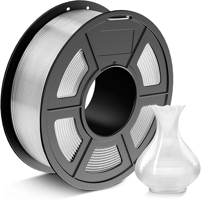 JAYO PLA 3D Printer Filament, Clear PLA Filament 1.75mm, 1.1KG Spool, Dimensional Accuracy +/- 0.02mm, Fit Most FDM Printer