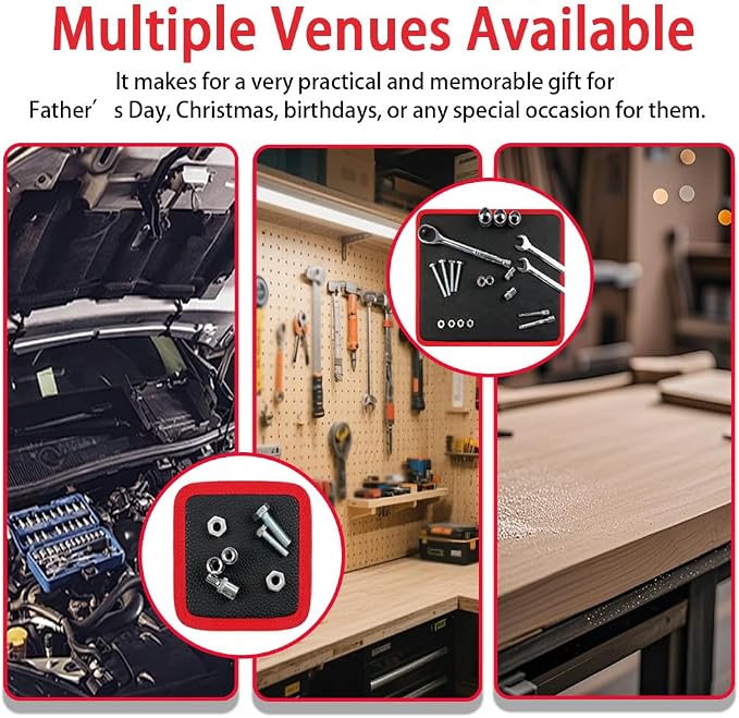 Flexible Magnetic Tool Mat Set for Mechanics,Foldable Magnetic Tool Holder | Upgraded 3 Pack Magnetic Pads for Tools,3 Sizes Magnetic Parts Tray Pad for Automotive Repair,Garage,Workshop & DIY Projects