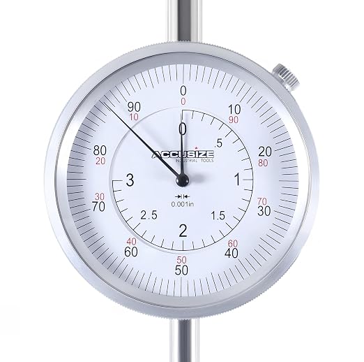 Accusize 0-3" Dial Indicator, Resolution: 0.001", P900-S104 | 0-3" x 0.001", AGD2 Style, Lug Back
