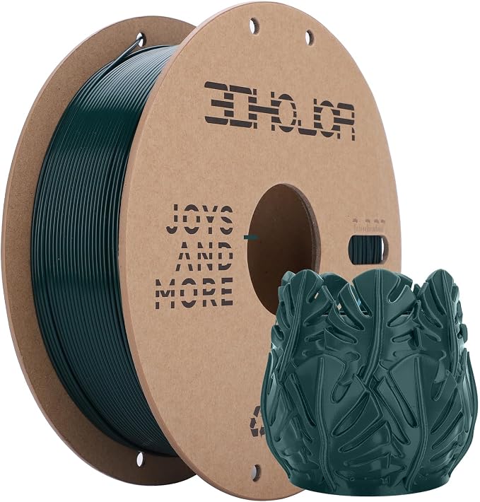3DHoJor PLA Filament 1.75mm,3D Printer Filament,1kg Cardboard Spool (2.2lbs),Dimensional Accuracy +/- 0.03 mm,Odor Free, Clog Free, No Brittle Filaments, Fit Most 3D FDM Printer,Green