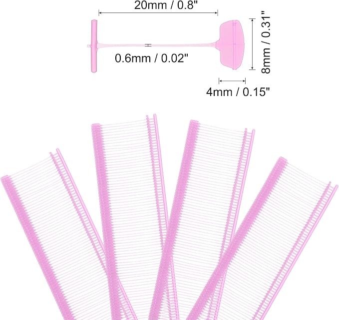 uxcell 5000pcs 0.8 Inch(20mm) Micro Tagging Gun Fasteners, Tag Pins Clothing Tagging Barbs Attachments Plastic Garment Price Tag Barb for Clothes, Pink