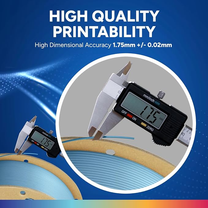 OVERTURE PLA Plus (PLA+) Filament 1.75mm, Stronger & More Durable, Professional Toughness 3D Printer Filament 1kg (2.2lbs), High Precision +/- 0.02mm, Tangle-Free (Gray Blue)