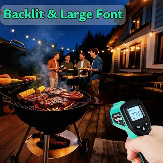 Infrared Thermometer Gun,-58℉~1022℉| Digital Laser Temperature Gun for Pizza Oven, Grill, Kitchen, Home Repairs and Multi-use IR Gun with Carrying Storage Case (NOT for Human)