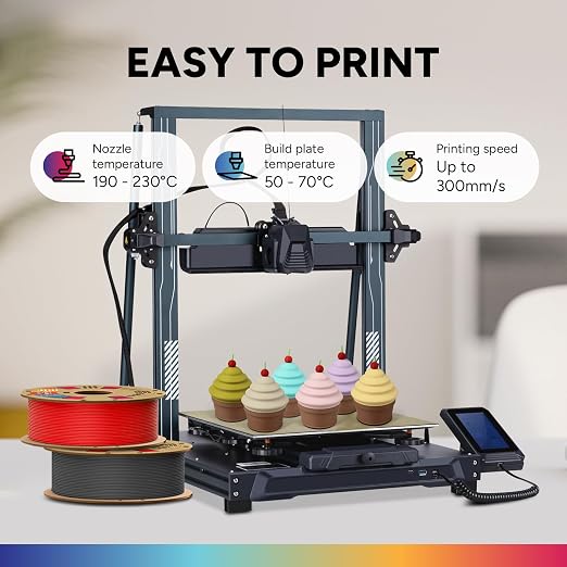OVERTURE Matte PLA 1.75mm, Low Warp & Smooth Finish 3D Printer Filament | Frosted Matt Finish Hides Layer Lines, 1kg Spool (2.2lbs) Cardboard Spool, Fit Most FDM Printer (Matte Brick Red)