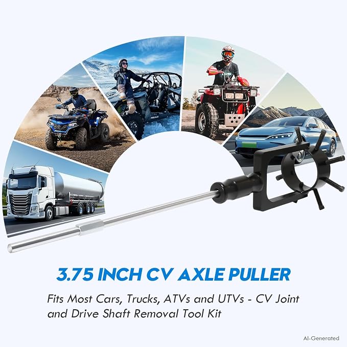 3.75 inch CV Axle Shaft Puller Tool Kit ，UTV/ATV CV Axle Removal Tool，Heavy Duty Axle Puller with Slide Hammer for Cars, Trucks, ATV & UTV - CV Joint & Driveshaft Removal Tool Set