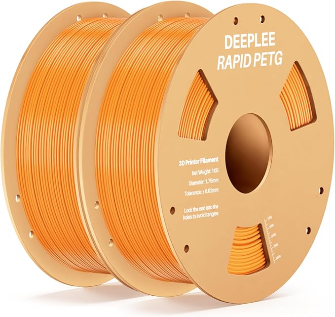 Rapid PETG Filament 1.75mm, High Speed PETG 3D Printer Filament Up to 600 mm/s, Dimensional Accuracy +/- 0.02 mm, Fits for Most FDM 3D Printers, 2kg Orange