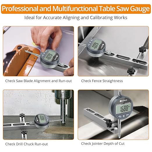 Neoteck 1'' Digital Indicator+Digital Table Saw Gauge Set