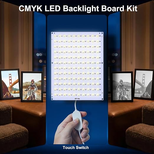 Upgrade 1PCS CMYK LED Backlight Board Kit FAZ007 for Bambu Lab Makerworld Accessories,Control Brightness USB Dimmer Switch, 120 LED Beads, 3D Printer Light Box 5V Type-c Powered