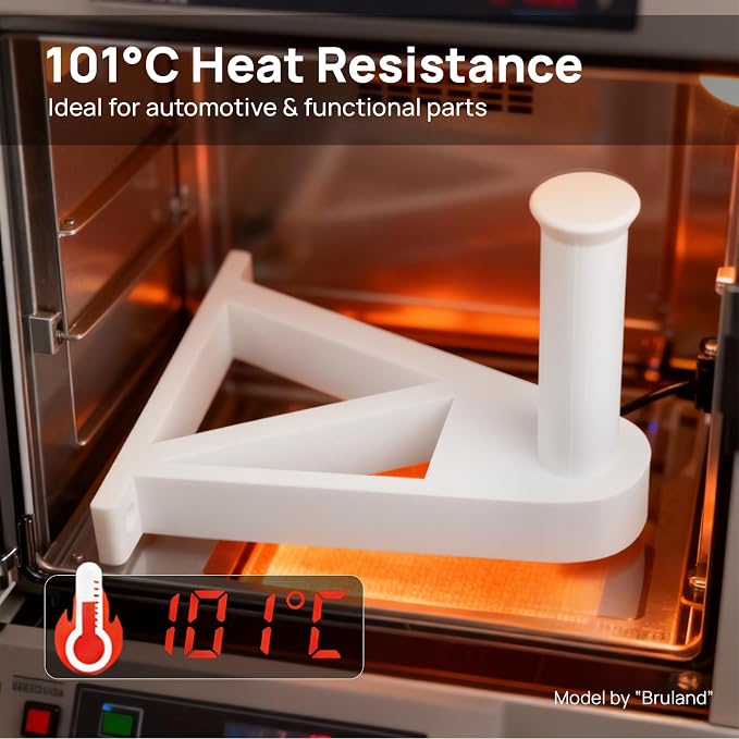 Siraya Tech Fibreheart ABS HT HF 3D Printer Filament – Premium Engineering-Grade ABS with 101°C Heat Resistance, High Flow for High-Speed Printing, Low Odor, for Functional Parts (1kg, White)