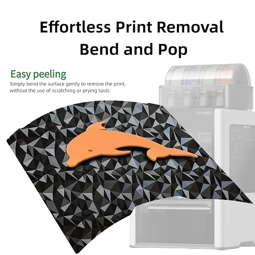 Build Plate for Bambu Lab H2D, 355x346mm Dual Texture PEO & PET Surface(Carbon Fiber+Diamond), Removable Spring Steel Heated Printing Bed Platform, Compatible with PLA/PETG/TPU