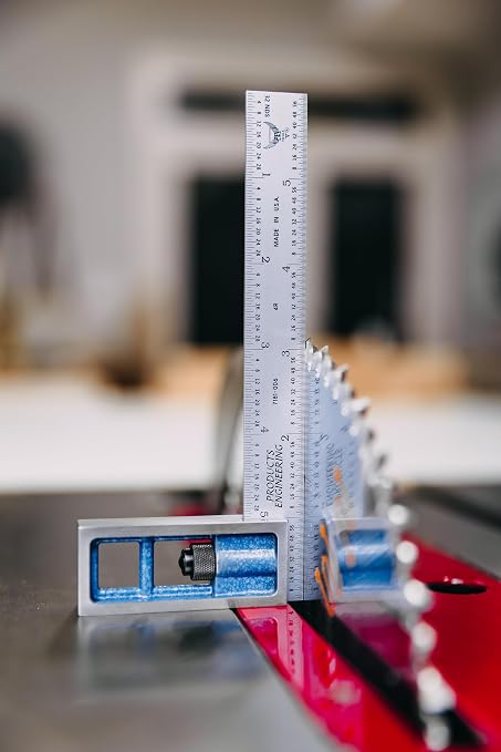 PEC Tools Metric Reading Precision Double Square- Cast Iron Head, 150mm Blade with Satin Chrome Finish, Made in USA