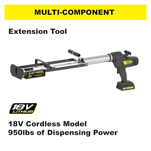 Albion Engineering E18T1500XL 1500 Series Cordless Multi-Component Cartridge Extension Epoxy Adhesive Gun, 18V, 1:1 Ratio (750 x 750 ml)