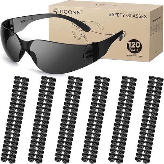 TICONN Clear Safety Glasses for Men and Women, Safety Goggles with Scratch Impact Resistant Meets ANSI Z87.1 Standard