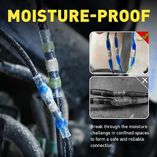 haisstronica 220 PCS Solder Seal Wire Connectors with Mini Heat Gun Kit, Waterproof Heat Shrink Wire Connectors, 10-26 AWG Solder Stick Wire Connectors for Automotive, Marine & Wiring Repair