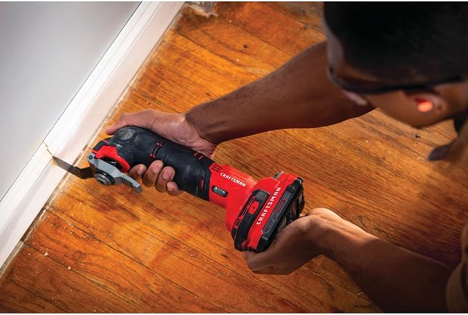 CRAFTSMAN V20 Cordless Oscillating Tool Kit Multi-Tool with Blades, Sand Paper, Battery and Charger Included (CMCE501D1)