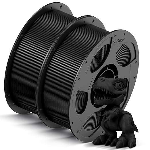 ANYCUBIC High Speed 3D Printer Filament 1.75mm Bundle, Rapid PLA Filament, Dimensional Accuracy +/- 0.02mm, Print with Most FDM 3D Printers, 1KG Reusable Spool, Pearl Black, 2KG in Total