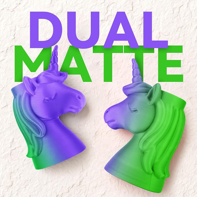 SUNLU Dual Color Matte PLA Filament 1.75mm, Matte 3D Printer PLA Filament, PLA Filament 1kg Spool (2.2lbs), Dimensional Accuracy +/- 0.02mm, Purple Green