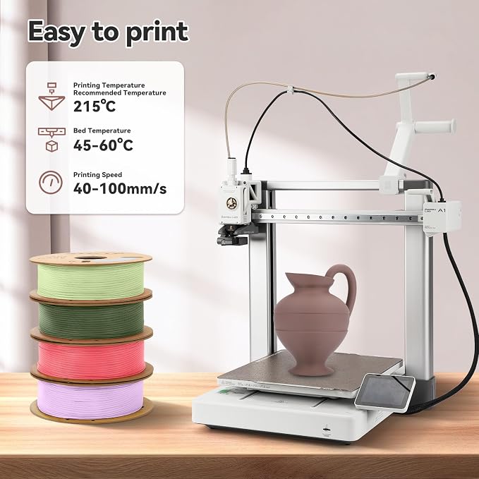 3DHoJor Matte PLA Filament 1.75mm, Upgrade 1kg Cardboard Spool PLA Filament 1.75 PLA 3D Printing Filament, Print with Most 3D Printers Using 3D Filament-Brown