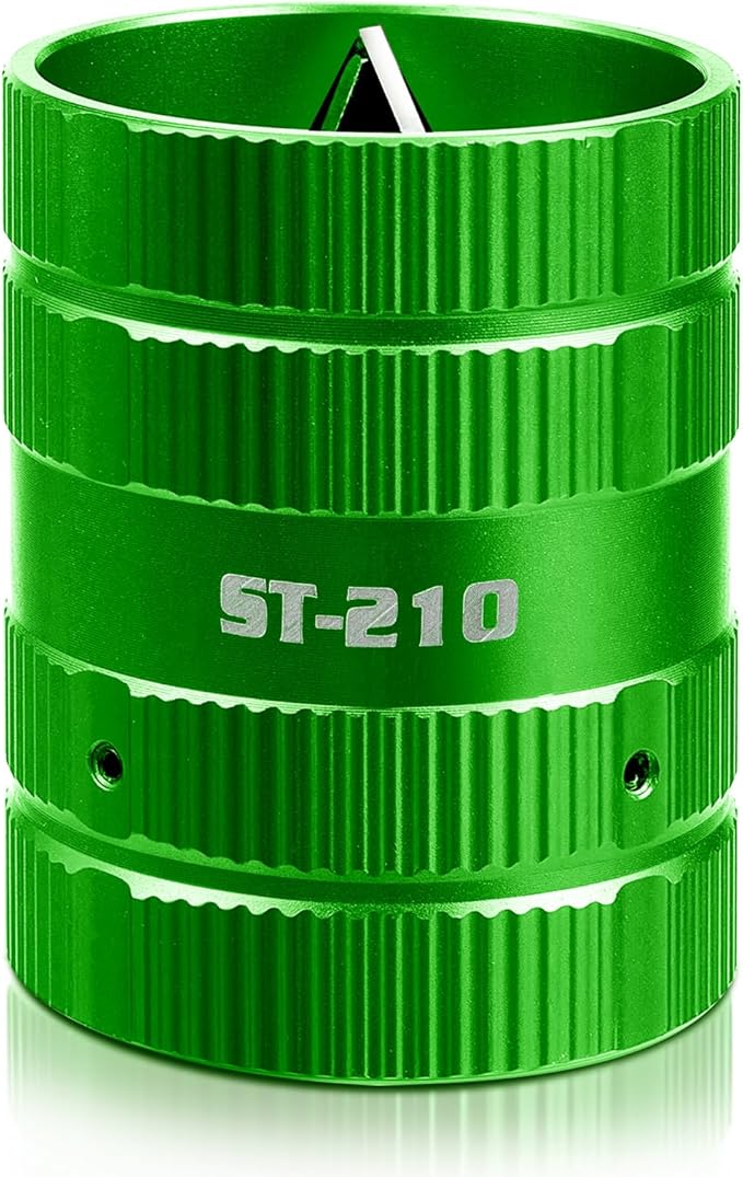 WISSCOOL 1/4" to 2-1/4" Deburring Tool PlumbingTools Pipe Reamer Copper Pipe Cleaner Removing Burr Tools for Inner Outer Copper PVC Metal Aluminium(Green-Max)