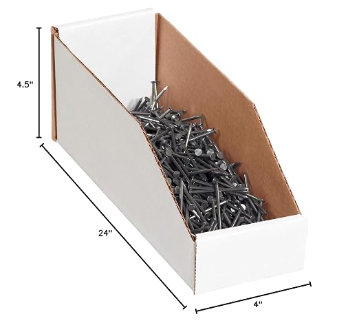 Ship Now Supply Storage Bin Boxes Medium, 4'L x 24'W x 4.5'H 50-Pack | Corrugated Cardboard Bin Box for Packing, Moving and Storage