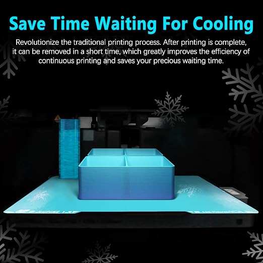 Glacier Cool Plate with QR Code for Bambu Lab A2L H2C Build Plate 335x325mm,High Adhesion at Low Temp Reduced &Thermal Stress for Bambu Lab H2C Plate Spring Steel Easy Release H2C Cold Plate