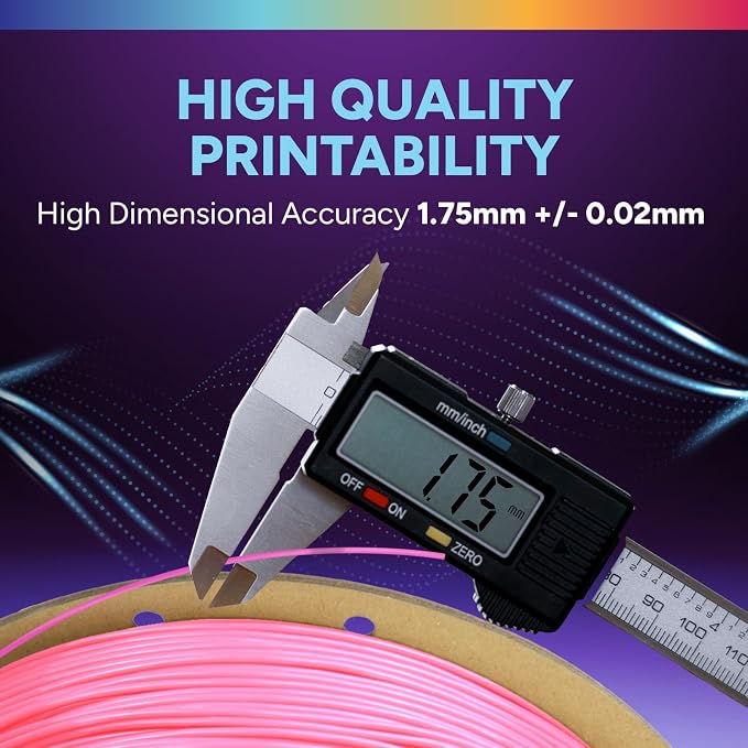 OVERTURE High Speed TPU 95A Flexible 3D Printer Filament 1.75mm | High Elasticity & Durability Filament,1kg Spool(2.2lbs),Fit Most FDM Printer(HS TPU Pink)