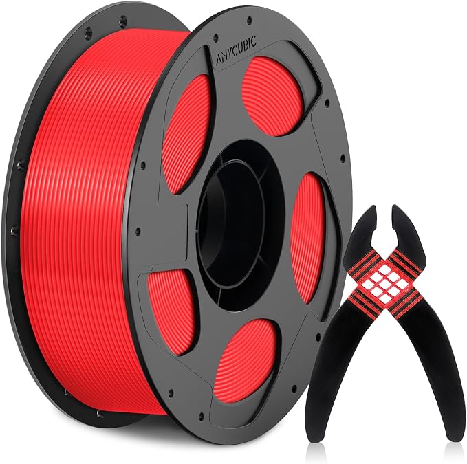 ANYCUBIC TPU Filament 1.75mm for Anycubic ACE 2 PRO, 68D Hard Rigid Flexible TPU 3D Printer Filament, Compatible with Most FDM 3D Printers, 1KG Spool, Red