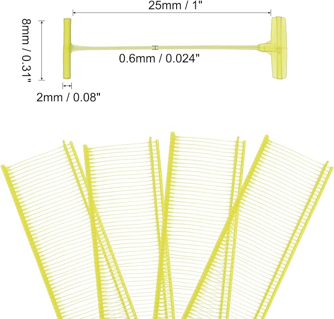 uxcell 25mm Tag Pins 1" Tagging Barbs Clothes Fasteners Tag Attachments for Clothes 5,000pcs, Yellow