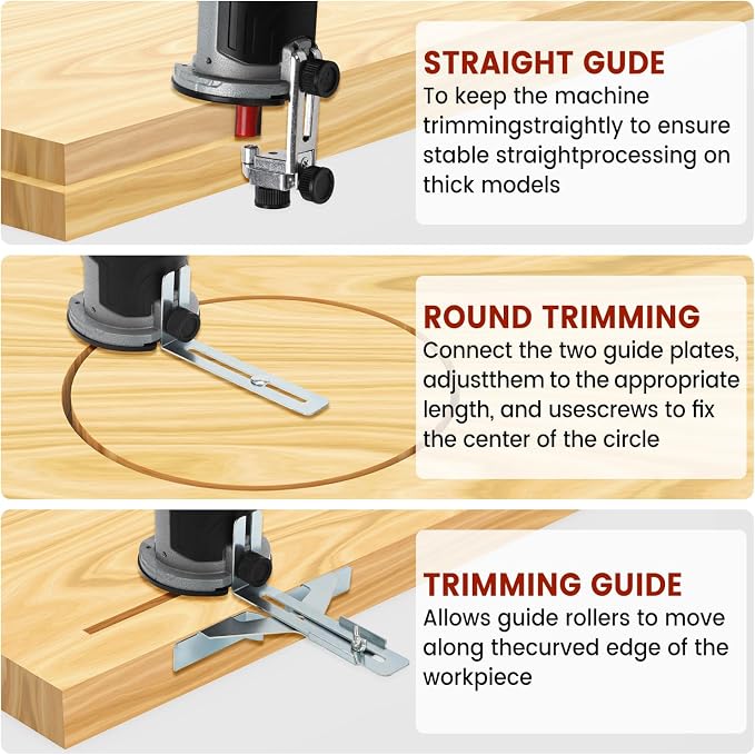 Wood Router with Milwaukee M18 Battery,Router Too for 800W 30000 RPM，5 Variable Speeds Fixed Base Cordless Router,15PCS 1/4" Router Bits【Battery Not Included】