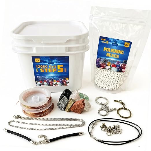 5 lbs Tumbler Media Grit,Polish 12000 Fine Aluminum Oxide, Step 5 for Tumbling Stones,Rock Polishing Grit Media, Works with Any Rock Tumbler