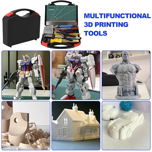 112 PCS 3D Printing Tool Kit, 3D Printer Accessories with Nozzle Cleaning Kit, Deburring Tool, Digital Caliper, Pliers, Wrench Set, Cutting Mat, Tool Bag, for 3D Print Removing, Cleaning, Finishing