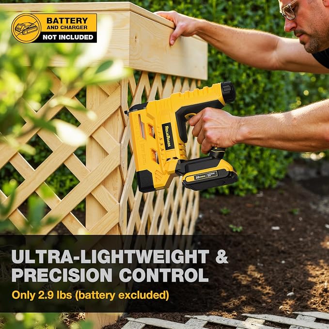 2-in-1 Cordless 18GA Brad Nailer & 1/4 Crown Stapler for DeWALT 20V MAX Battery (Tool Only) - Lightweight, 1600 Nails/Staples Included for DIY, Upholstery & Home Renovation