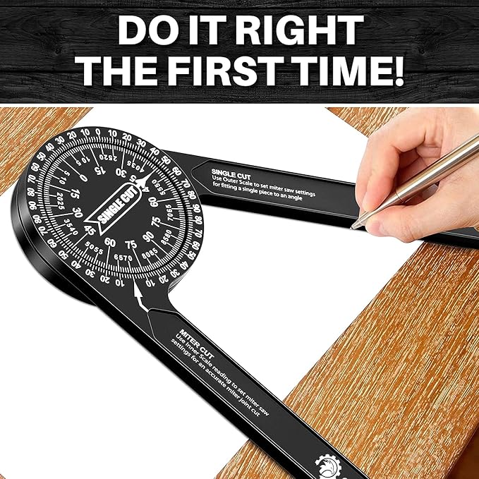 Saker Miter Saw Protractor&Saker Contour Gauge (10 Inch Lock) Profile Tool