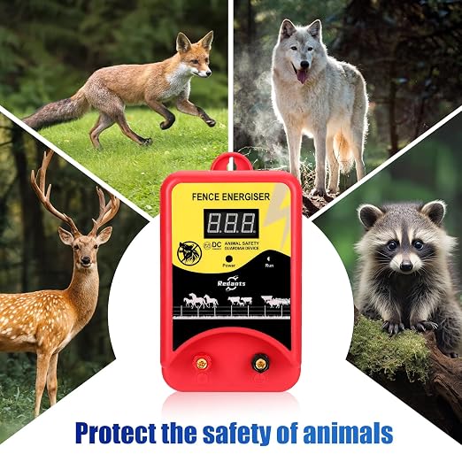Electric Fence Charger for Livestock(with Grounding Rod), Electric Fence Charger, Fence Energizer 12KV Repel Predators, Fence Charger Ensure Secure Livestock Containmen,Supply for Diverse Farm