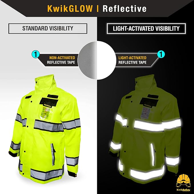 KwikSafety - Charlotte, NC - TORRENT Rain Jacket & Trench Coat ANSI OSHA Class 3 High Visibility Jacket Hi Vis Rain Gear