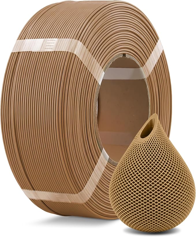 OVERTURE High Speed PLA Filament Refill 1.75mm, Rapid PLA Spoolless 3D Printing Filament, 1kg (2.2lb) Refilament for Bambu Lab, Accuracy +/- 0.02mm, Fit Most FDM Printers (Brown)