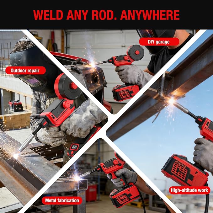 120A Handheld MIG Welder 110V, 2026 Upgraded Flux Core Wire Feed Welding Machine – Portable Gasless Inverter with 360° Swivel MIG Torch & Welding Mask for DIY Auto Repair Home Use