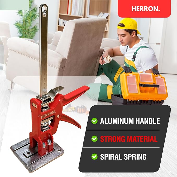 440 lbs Hand Lifting Jack Tool 2-Pack, Cabinet Lifter with Measuring Scale, 6 Inch Lift Height, All-Steel Construction, Furniture Lifter Labor Saving Arm for Installation & Renovation