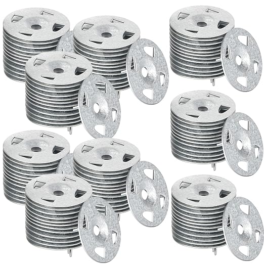 Fabbay 1000 Pcs Foam Board Fasteners 1-1/8 Inch Galvanized Steel Washers, Heavy Duty High Strength Rust Proof Industrial Metal Washers for Outdoor Construction & Fixing Fastening Installation