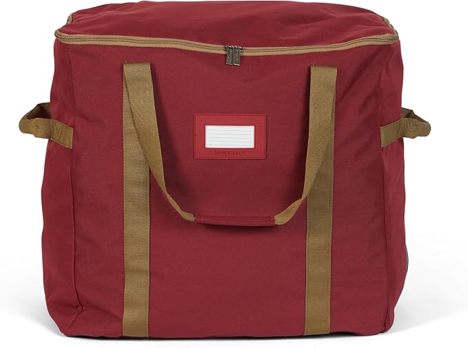 Covermates Keepsakes Treasurekeeper Storage Bag - Carrying Handles, ID Window - Holiday Storage, Red