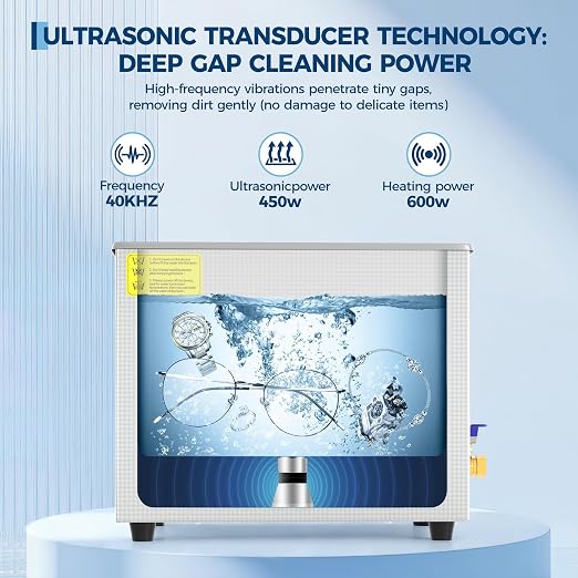 22L Heated Ultrasonic Cleaner – Professional Digital Timer & Stainless Steel Tank, Heavy-Duty Cleaning Machine for Auto Parts, Jewelry, Glasses & Industrial Components | Heated Ultrasonic Cleaner,Professional Digital Timer&Stainless Steel Tank