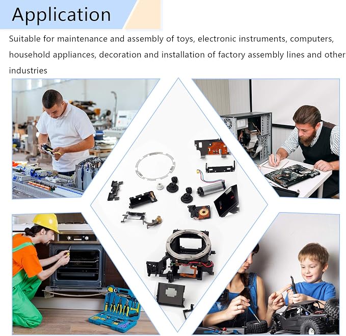 MXBAOHENG Electric Screwdriver Sets Torque Adjustable Drill Tool Applicable Batch Head 4mm 110-220V (100)