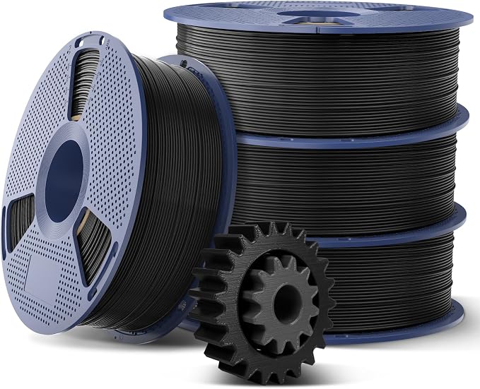 SUNLU 4KG High Speed ABS Filament, 1KG Spool, (4xBlack) | 350mm/s Rapid ABS 3D Printer Filament 1.75mm, Heat Resistance, Excellent Toughness, Fast Printing