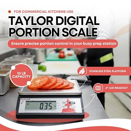 Taylor Precision TE10R Digital 10 Lb. Portion Scale with S/S Platform