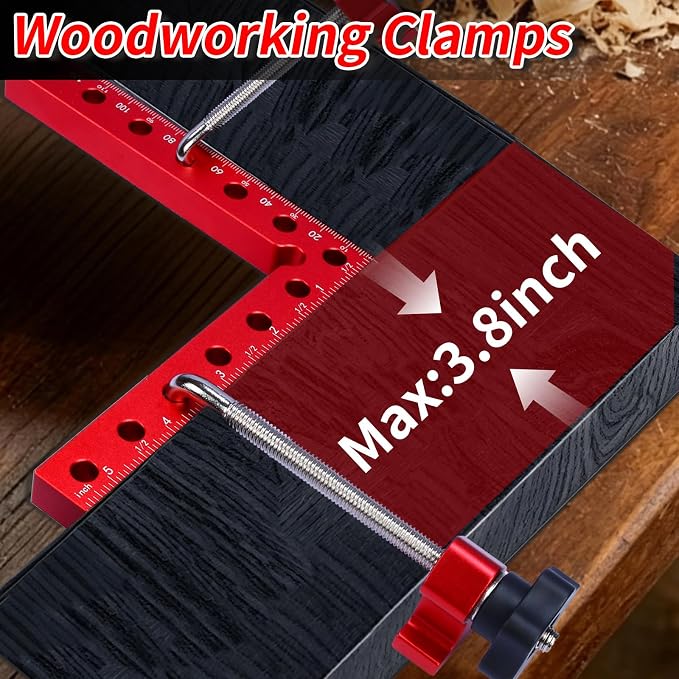 Corner Clamps for Woodworking, 2PCS 90 Degree Right Angle Clamps, 2PCS 5.5" Aluminum Alloy Positioning Squares Woodworking Tools for Cabinets, Frames, Drawers